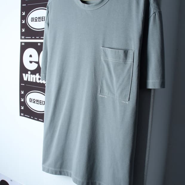 (L-XL) 마인드브릿지 반팔 티셔츠 포켓 스티치 블루-H34225