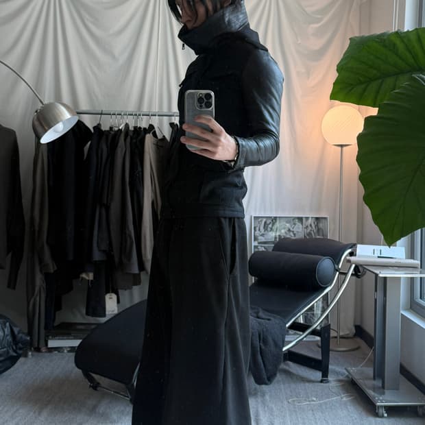 Isamu Katayama Backlash 후디드 레더 자켓