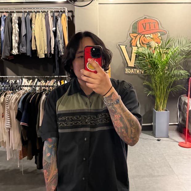 HARLEY DAVIDSON 할리데이비슨 스컬패치 빈티지 반팔셔츠