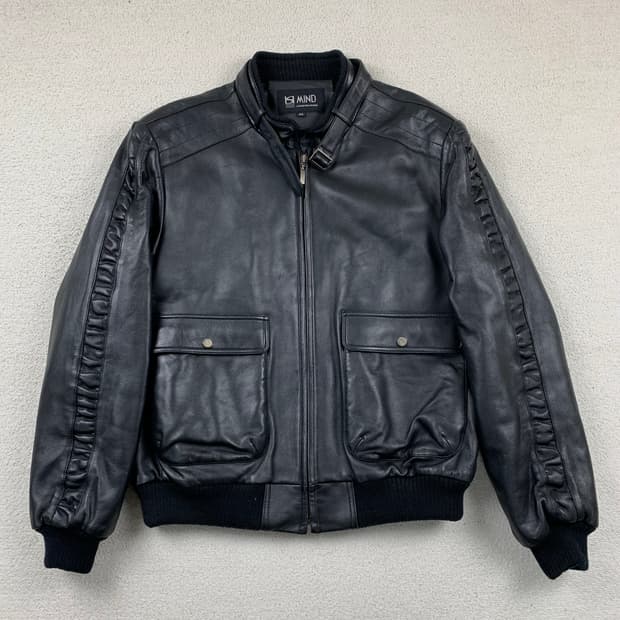 빈티지 양가죽 A-2 봄버 자켓 블랙 