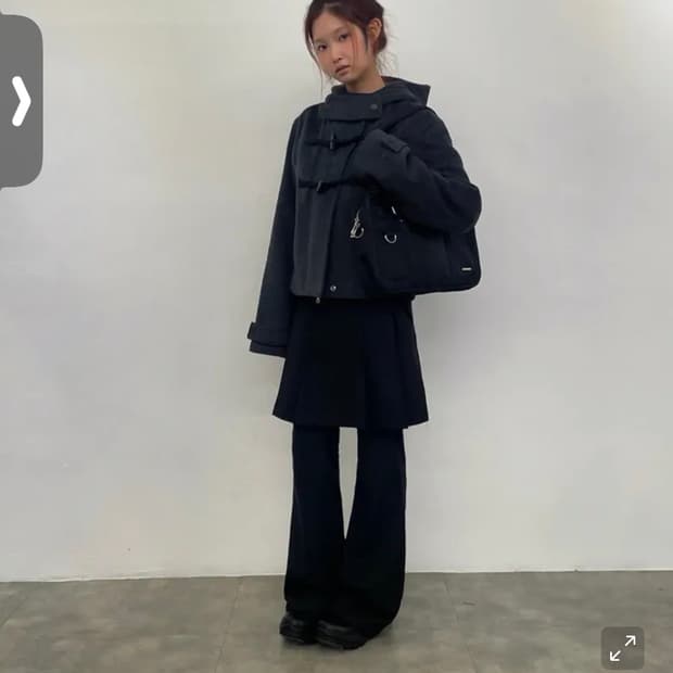 미세키서울 Pleats midi skirt pants SET BLACK
