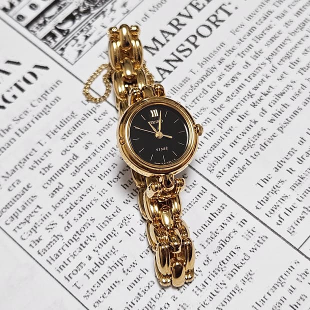 세이코 티세 빈티지 금장 시계 Seiko Tisse Quartz