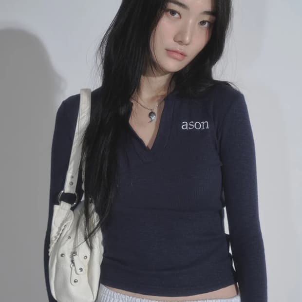 IVY COLLAR LONG SLEEVE / NAVY