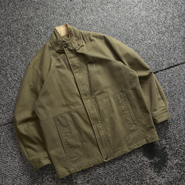 90s YSL 입생로랑 아카이브 카키 코튼 블루종 자켓 3353