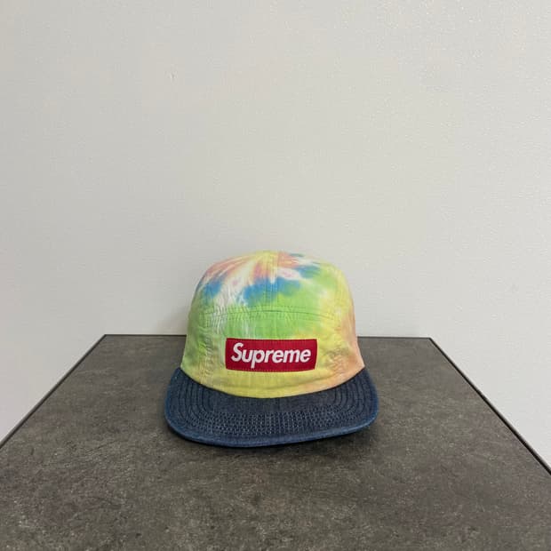 (OS) 슈프림 박스로고 캠프캡 모자 타이다이 데님