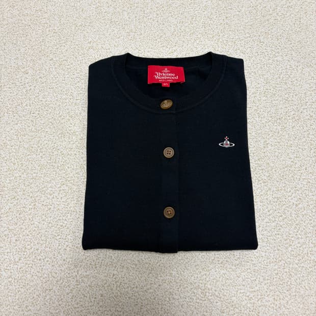 비비안웨스트우드 코튼 베이직 가디건 블랙