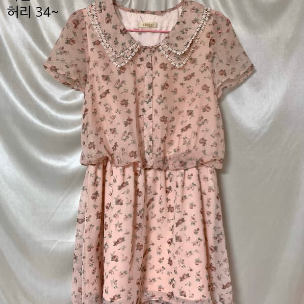 titty 플라워 쉬폰 원피스 블라우스 갸루 모리