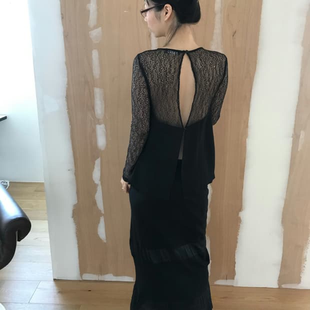 vintage black lace blouse