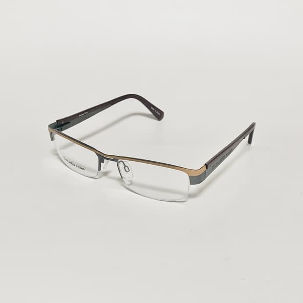 973 오버사이즈 슬림 블루그린/애프리콧 사각 반무테 안경테 픽키