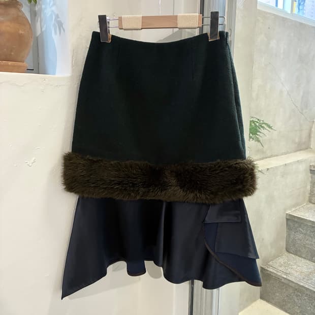 Kolor 컬러 퍼 레이어드 스커트