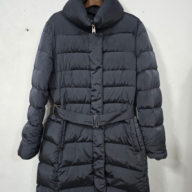 add 벨티드 여성 롱패딩 블랙s