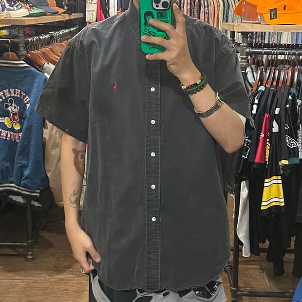 [HI] 폴로 랄프로렌 데님 반팔 셔츠 그레이