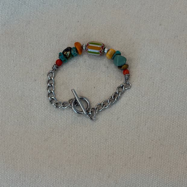 써지컬 체인 & 원석 믹스 빈티지 팔찌