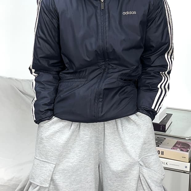 아디다스 올드스쿨 리니어 바이커 자켓 L