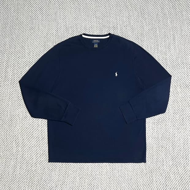 [XL] Polo 폴로 랄프로렌 네이비 와플 롱슬리브 긴팔티