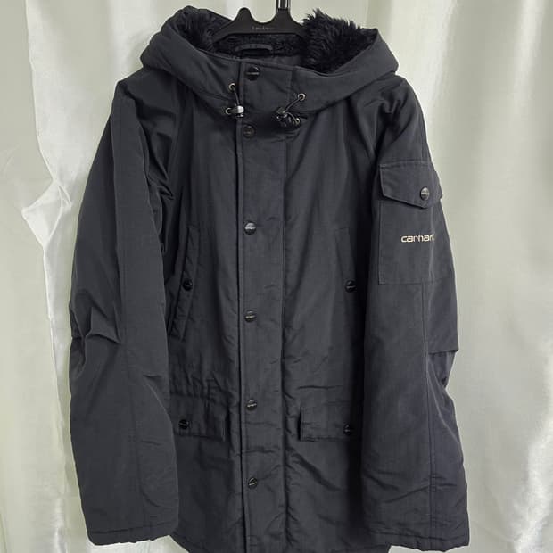 칼하트 블랙 후드 패딩 점퍼 (1755)