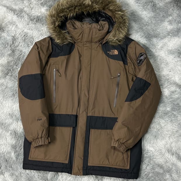 노스페이스 700 구스다운 브라운 패딩 XL