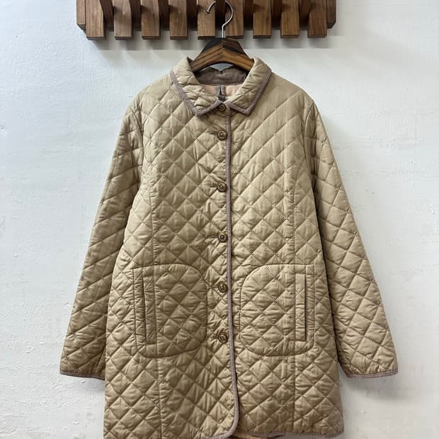 일본빈티지 골든베어 Golden Bear 베이지 안감 스웨이드퀼팅 자켓