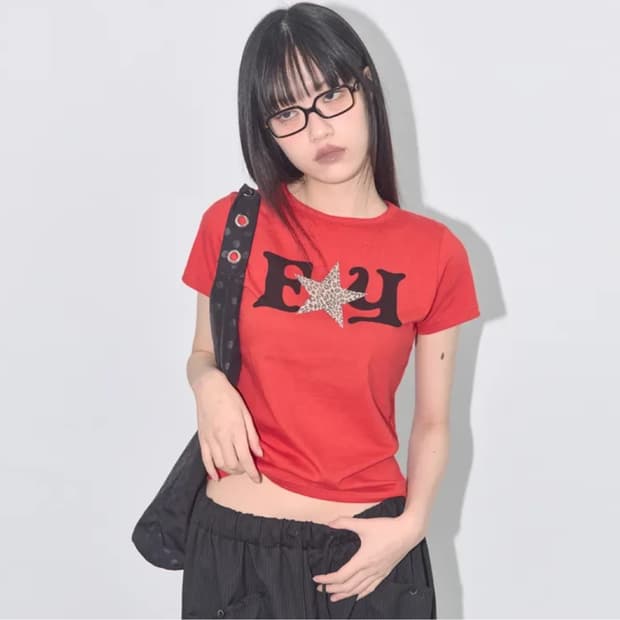 팬시클럽 FY 레오파드 티 레드