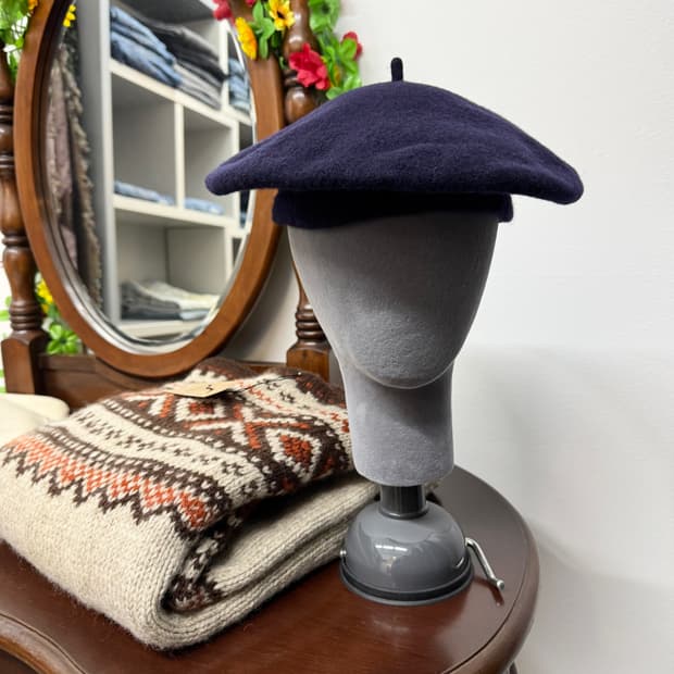 80s 체코 메이드 울 베레모  