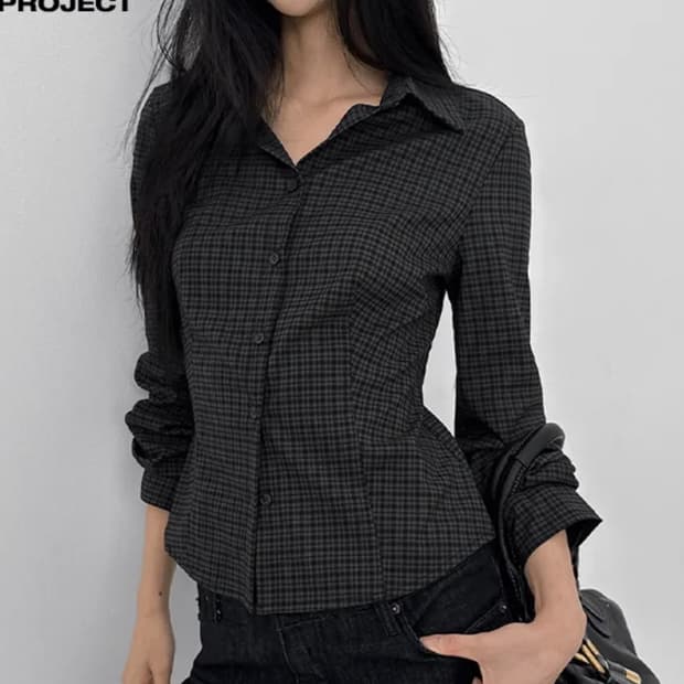 블랙업 세니아 체크 셔츠