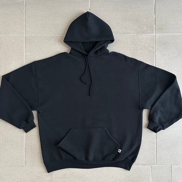 90s 빈티지 러셀 후드 블랙 XXL