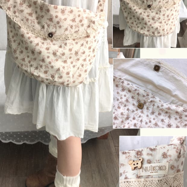 [HAND MADE]핸드메이드 잔꽃패턴 크로스백 모리걸