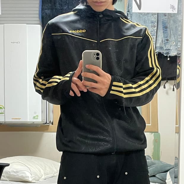 Adidas 호피 무늬 후드 져지