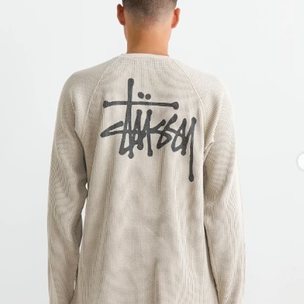 스투시 래글런 써멀 롱슬리브 크루 본