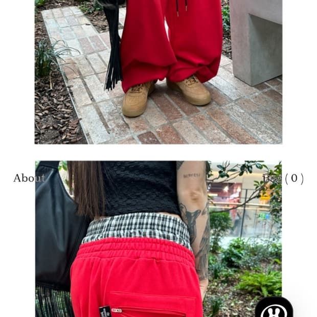 미스테리어스호텔 check layered pants 레드