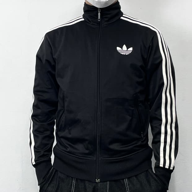 아디다스 블랙 삼선 파이어버드 트랙탑 져지자켓