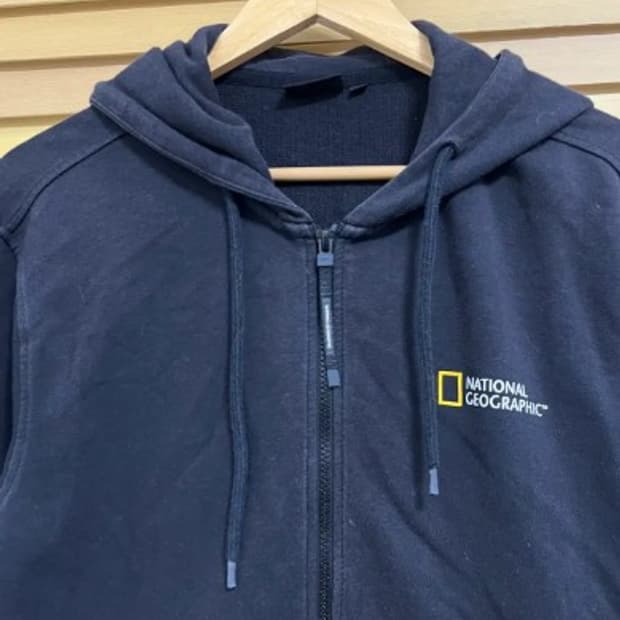 내셔널지오그래픽 남성 블랙 후드집업점퍼 XL