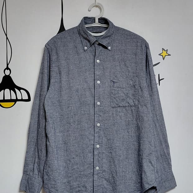 MACKINTOSH 런던 고급 야크 혼방 멜란지 버튼다운 셔츠 (M)