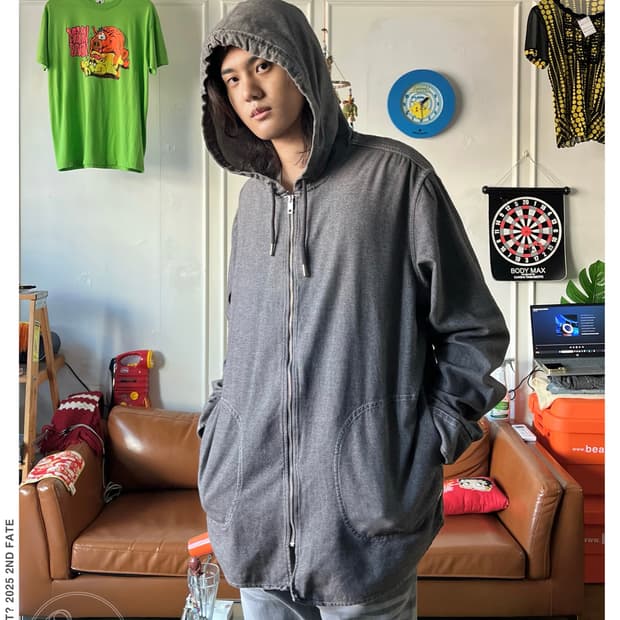 DIESEL Over-Sized Gray Work Hood Jacket