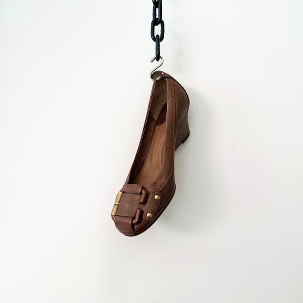 CHLOE big buckle flat shoes