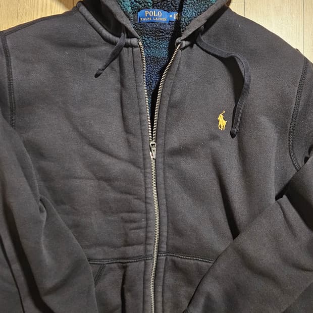 폴로 랄프로렌 블랙 플리스 후드집업