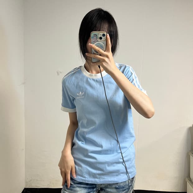 Adidas Soda Blue Firebird Ringer T-Shirt