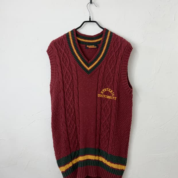 90s 히스테릭 글래머 프레피 니트 베스트