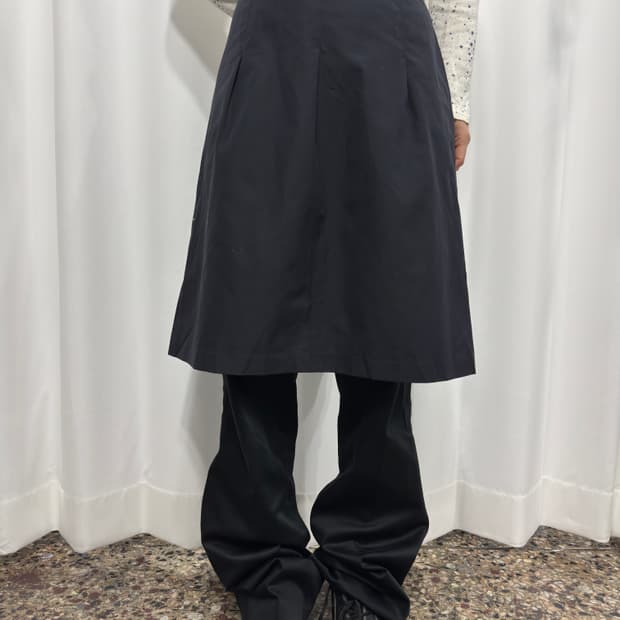 dark navy midi skirt