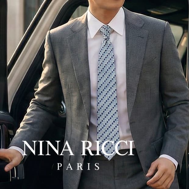 니나리치 실크 체크 자카드 넥타이 8cm A+등급 K1954
