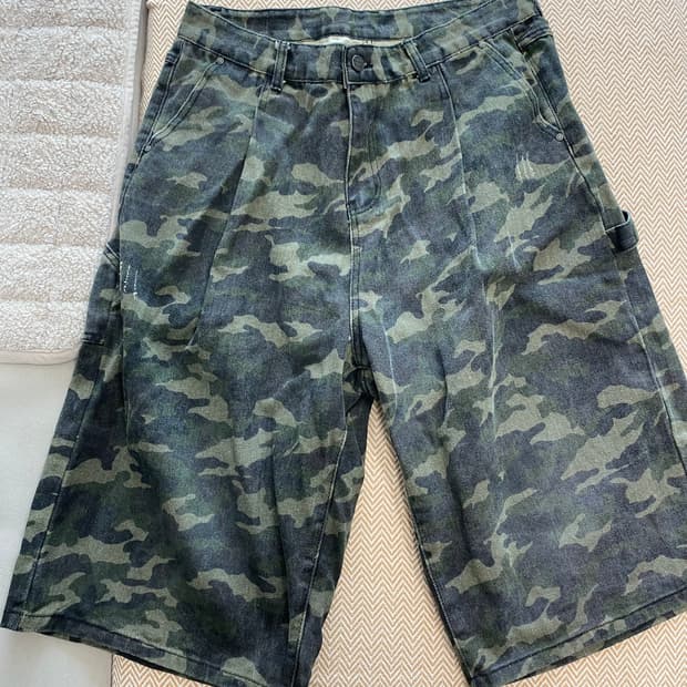 디미트리블랙 카모 버뮤다 데님 팬츠 카펜터 국방 슈프림