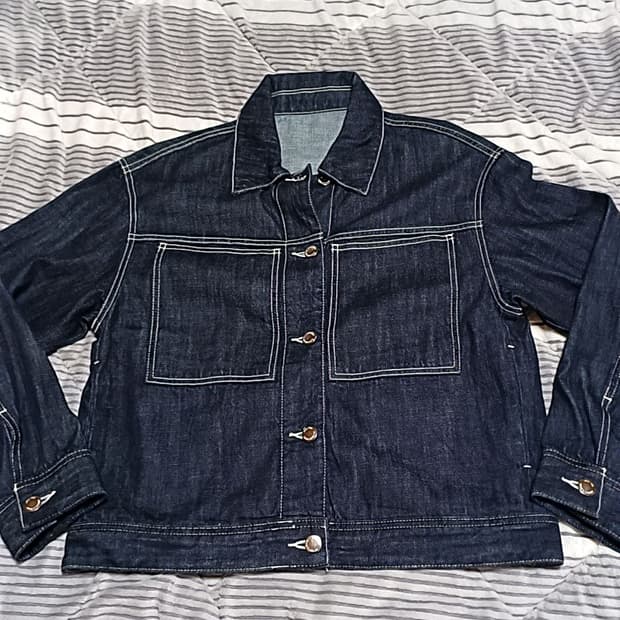 스파오 오버핏청자켓 M 여성66 가슴58 기장61