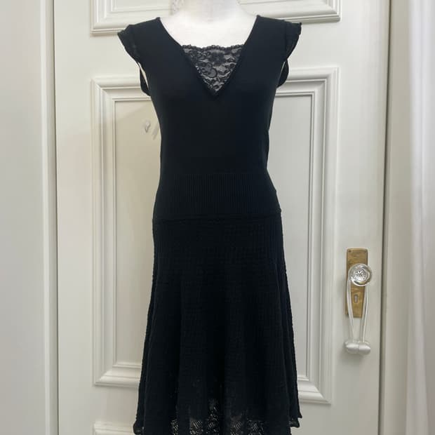 black lace point crochet knit opc