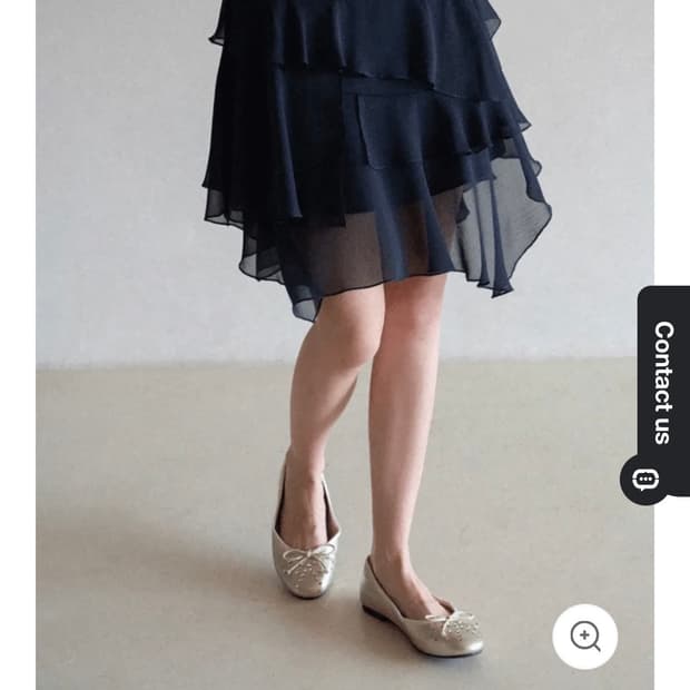 에그카 eggka 레이어드 러플 미디스커트