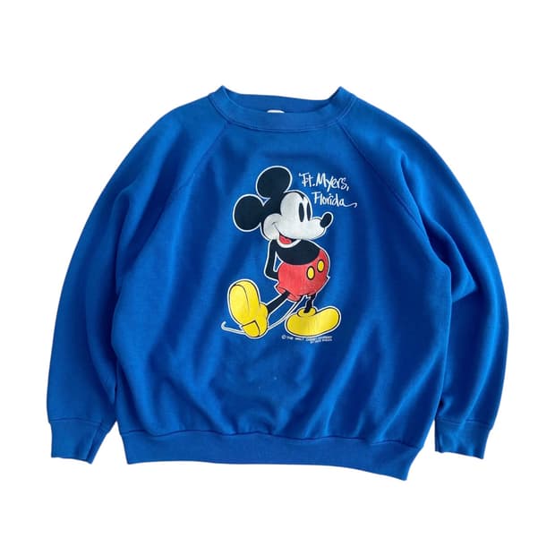 80's Velva Sheen 50/50 미키마우스 스웻셔츠