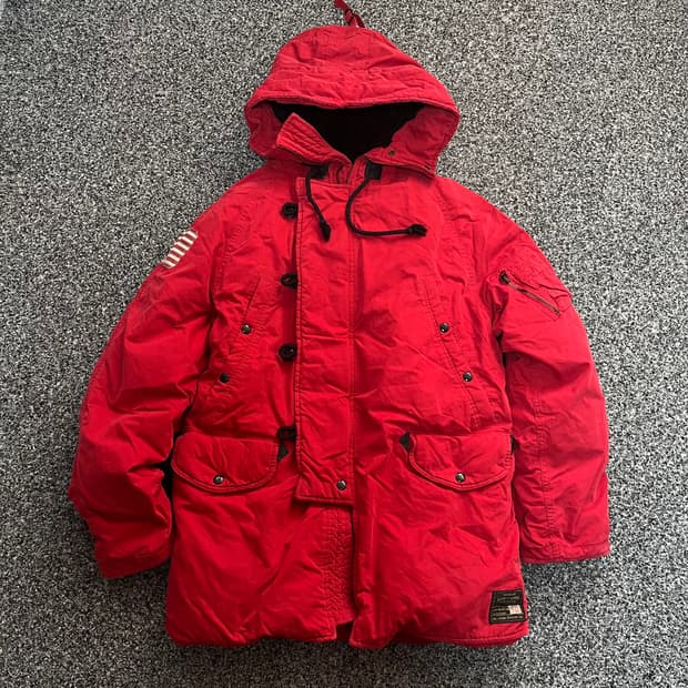 데님앤서플라이 랄프로렌 성조기 패딩 S