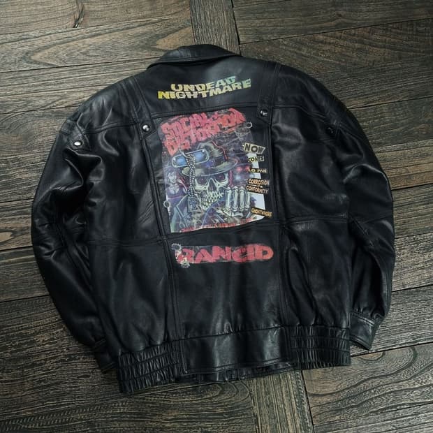 [일본빈티지] 빈티지 그래픽 램스킨 양가죽 빈티지 가죽 자켓 M18691