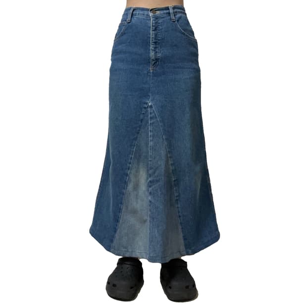 Denim long skirt