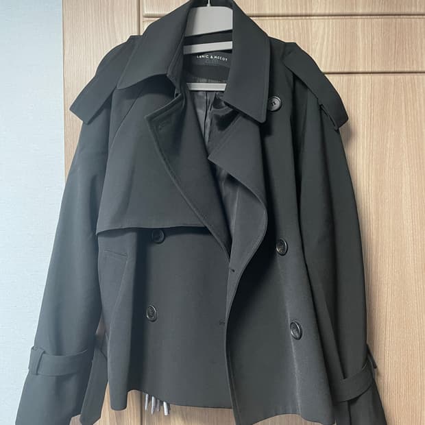 LENC & MCCOY 블랙 트렌치 코트