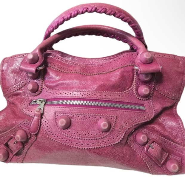 빈티지 모터백 핑크 토트백